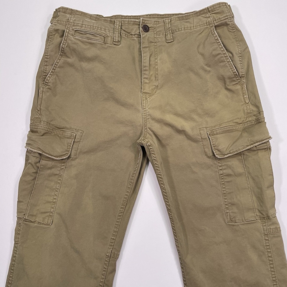 American Eagle Pants Mens 34x32 (34x27) Beige Cargo Straight Stretch